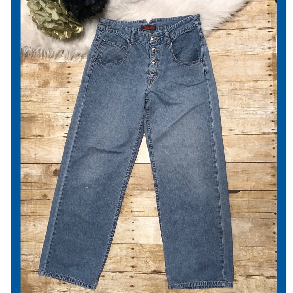Vintage Gasoline Industrial Co High Mom Jeans.